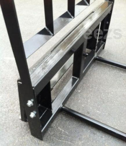 Skid Steer Attachment, 2 x 49" Hay Bale Spear w/Guard-WD, Rated 3000 LB, Quick Attach - size: 2 x 49" W/ Guard