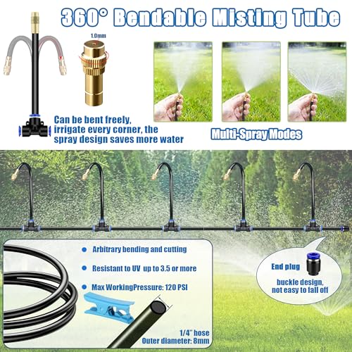 Dianrui 1/4" Drip Irrigation System for Garden Watering 360°Adjustable - style: TypeA