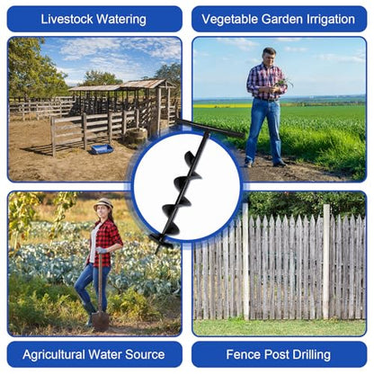 Lothee 228 Inch Steel Auger Well Drilling Kit for Garden Irrigation