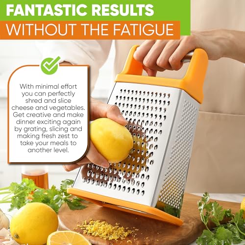 Spring Chef Stainless Steel XL Cheese Grater for Kitchen, Mango - color: Mango