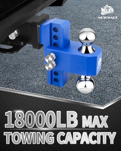 METOWARE Aluminum Adjustable Trailer Hitch, Fits 2.5'' Receiver, 6'' Drop - color: Blue, size: 6'' Drop