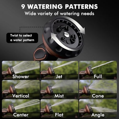 RESTMO Hose Nozzle with Easy Self-Lock Trigger, Heavy Duty Water Sprayer - color: Oil Rubbed Bronze