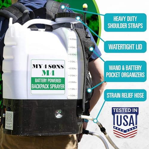 M4 Battery Powered Backpack Sprayer - 18V Milwaukee Battery Compatible - size: M4 100 PSI Milwaukee Compatible