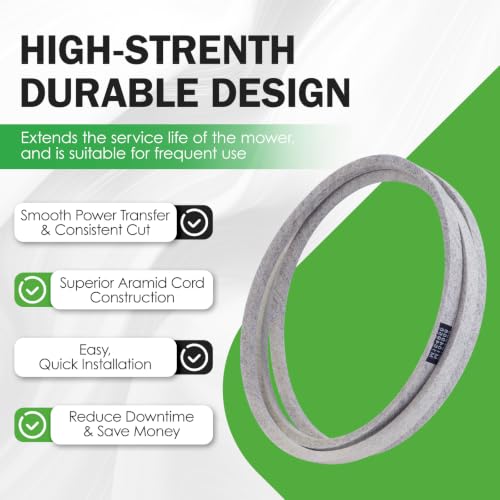 M154958 Secondary Deck Belt Fit for John Deere 48C Deck, Aramid Cord - size: 0.63" x 111.4"