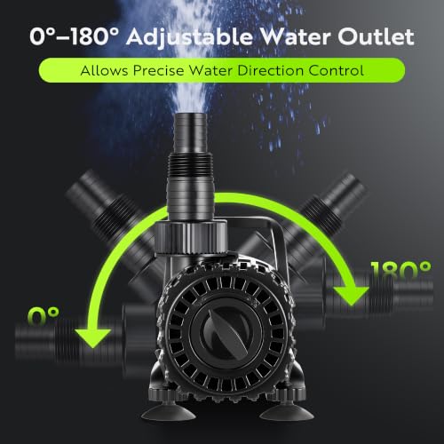 150W Pond Pump, Adjustable Flow 800~2,7800GPH Fountain Pump - size: 150W
