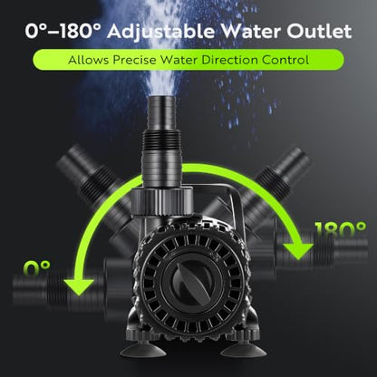 150W Pond Pump, Adjustable Flow 800~2,7800GPH Fountain Pump - size: 150W