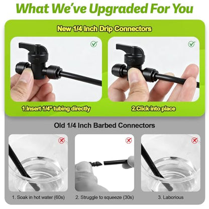 Quick Connect 1/4" Drip Irrigation Shut Off Valve Fitting: 10 Pieces Push to Fit Drip Line Shutoff Valve Parts for 1/4-Inch Tubing Leak Free Dripline Hose Connectors for Garden Watering System - size: 1/4" Valve-10P