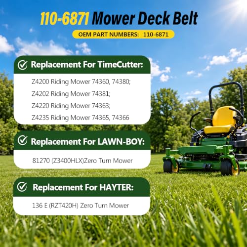 110-6871 Deck Belt 112.1" x 0.5" Replacement for Toro TimeCutter - size: 110-6871