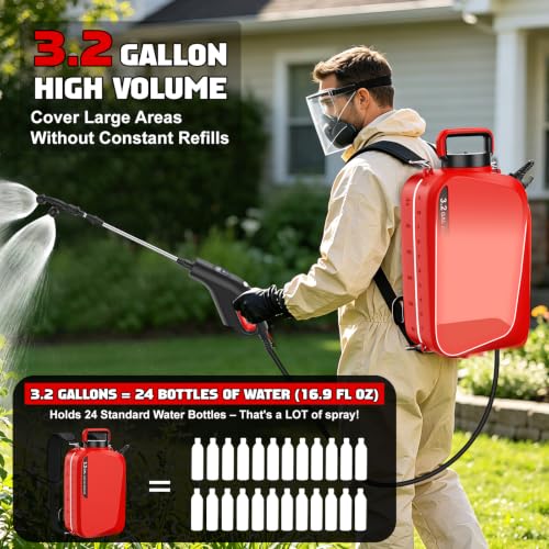 Backpack Sprayer Compatible for Milwaukee 12V Battery(NO Battery) - color: Red