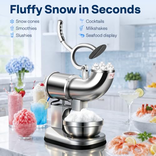 VIVOHOME Electric Dual Blades Ice Crusher Shaver Silver 440lbs/hr