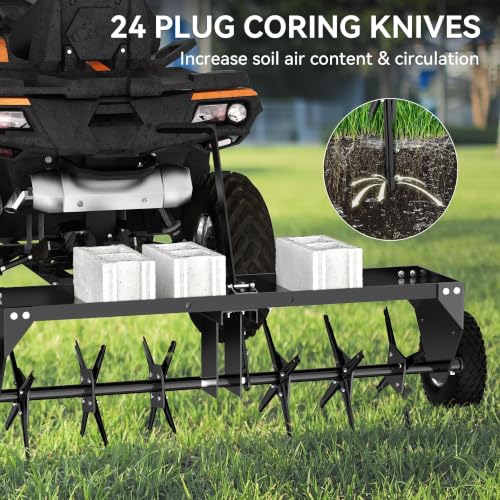 YINTATECH 40 Inch Plug Aerator Tow Behind, Pull Behind Core Aerator Tool - size: 40 Inch
