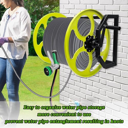 400FT Wall/Floor Mount Garden Hose Reel with Crank, for 5/8",