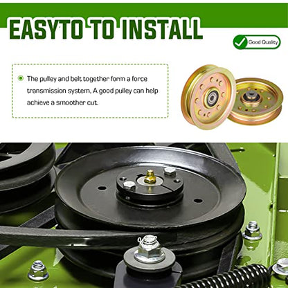 Flat Idler Pulley for MTD Cub Cadet RZT 50 L54 S42 42 S54 S50 LT1040 RZT50 Troy-Bilt GT54 TB2450 TB2142 756-04129B 956-04129C 753-08171 1 Pack