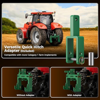 CAMMOO 3-Point Quick Hitch with 2" Receiver, Green - color: Green