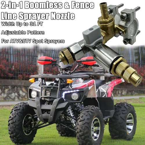 2-Pack Boomless & Fence Line Sprayer Nozzle for ATV – Brass Construction, 31FT Spray Swath, Adjustable Pattern, Universal Fit for Spot Sprayers.