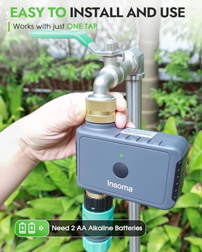 Insoma Remote Control Sprinkler Timer with Brass Inlet & Outlet, Garden Hose Timer Turns Water Off Automatically, Up to 120 Minutes of Run Time, for Faucet, Lawn, Drip, Soaker Hose, IP55 Waterproof - size: 1 Zone-RC-Brass Value