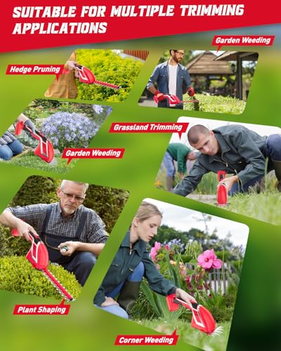 2-in-1 Hedge Trimmer Compatible for Milwaukee 18V, 7.9" & 4.7" Blades - color: Red