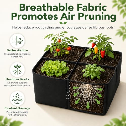 Gardzen 2 Pack Fabric Raised Garden Beds - size: 2Feet x 2Feet
