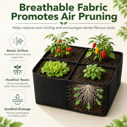 Gardzen 2 Pack Fabric Raised Garden Beds - size: 2Feet x 2Feet