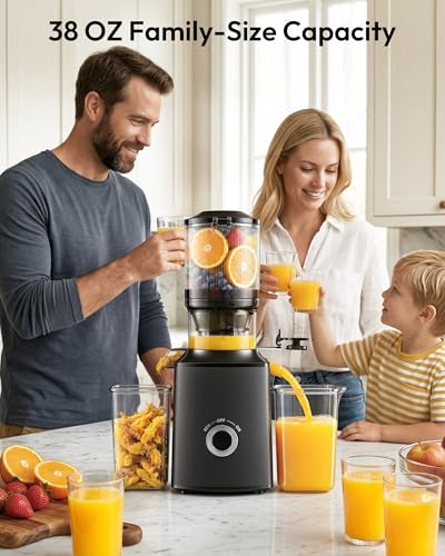 Juicer Machines, 5.3" Wide Feed Chute Cold Press Juicer