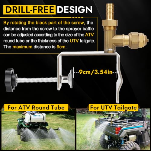 Boomless Sprayer Nozzle Kit for ATV/UTV, ATV Spot Sprayer, Width Up to 31FT
