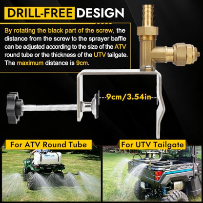 Boomless Sprayer Nozzle Kit for ATV/UTV, ATV Spot Sprayer, Width Up to 31FT