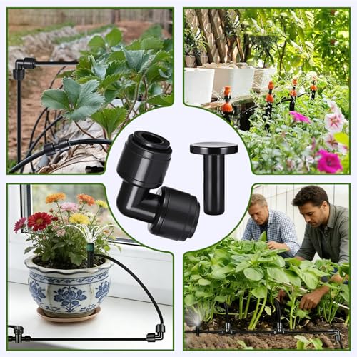 30 PCS Quick Connect 1/4" Drip Irrigation Elbow Fitting - size: 30PCS 1/4" Elbow