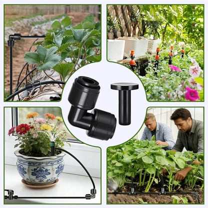 30 PCS Quick Connect 1/4" Drip Irrigation Elbow Fitting - size: 30PCS 1/4" Elbow