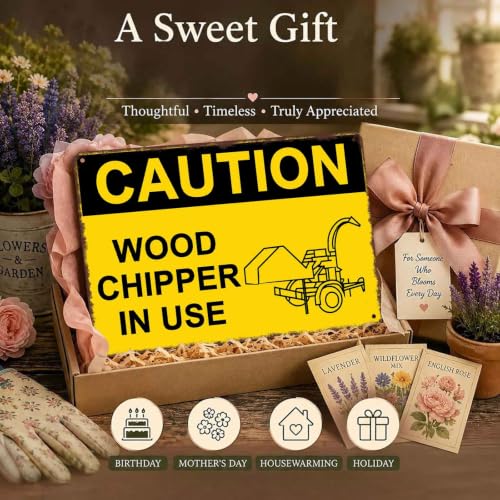 Caution Wood Chipper in Use Aluminum Metal Sign 8 x 12 Inch