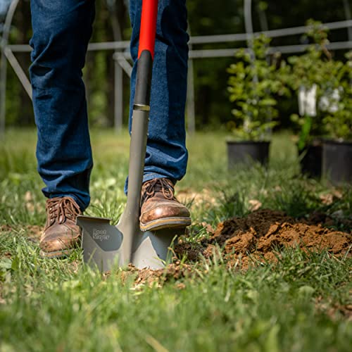 Root Slayer 22211 Round Head Digging Shovel for Landscaping, Red - style: Round Head XL