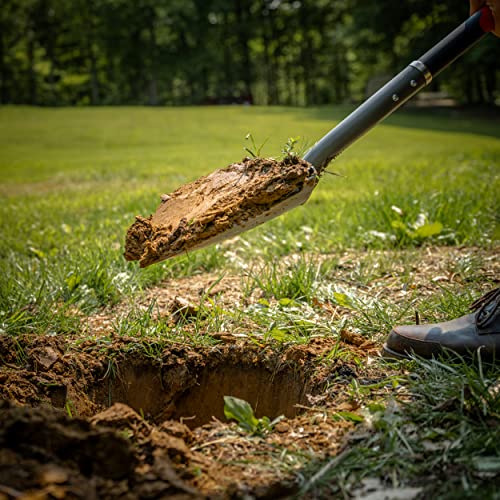 Root Slayer 22211 Round Head Digging Shovel for Landscaping, Red - style: Round Head XL