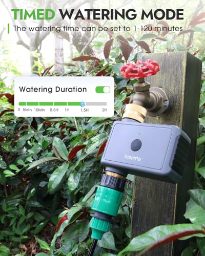 Insoma Remote Control Sprinkler Timer with Brass Inlet & Outlet, Garden Hose Timer Turns Water Off Automatically, Up to 120 Minutes of Run Time, for Faucet, Lawn, Drip, Soaker Hose, IP55 Waterproof - size: 1 Zone-RC-Brass Value