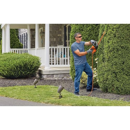BLACK+DECKER Hedge Trimmer with Saw, 20-Inch, Lightweight and Compact Design, Full Wraparound Handle, Corded (BEHTS300)