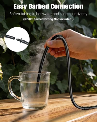 Pawfly 100 ft. 1/4" PE Irrigation Dripline Tubing, Black Polyethylene Distribution Line, Quick-Connect Compatible Drip Hose for Small Garden & Potted Plants - size: 100 FT 1/4" Irrigation Dripline Tubing