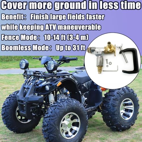 1-Pack Boomless & Fence Line Sprayer Nozzle for ATV – Brass Construction, 31FT Spray Swath, Adjustable Pattern, Universal Fit for Spot Sprayers.