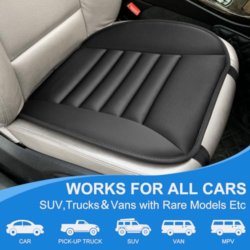 Car Seat Cushion, Driver & Office Comfort, 1.2'' Memory Foam, Black - size: Large