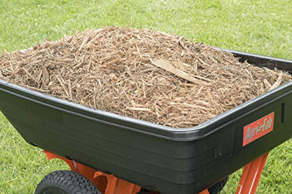 Agri-Fab 45-0533 650 lbs Tow Behind Poly Dump Cart, 10 CU. FT.; Lawn & Garden Cart/Trailer for Lawn Mowers, 16" Pneumatics Tires, Easy to Use Foot Pedal Dumping Lever - style: 650 lb. Poly Tow-Behind Dump Cart