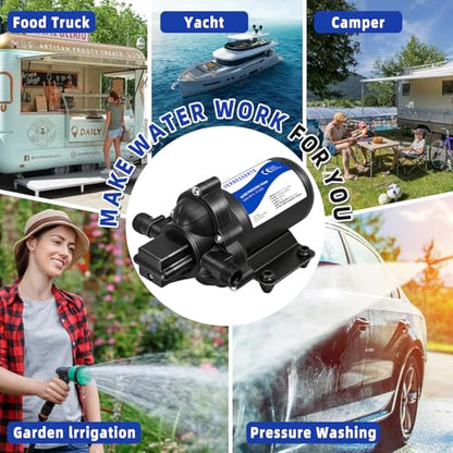 110Volt AC Water Pressure Diaphragm Pump for Rv,4.0GPM 45PSI Garden Hose Pool On demand Water Pump Quiet for Boat,In line Water Marine Wash Down Oump with Plug for House Kitchen Yacht Camper Shower - style: 4.0GPM 45PSI 110V