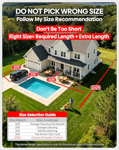 Non-Expandable Metal Garden Hose 50 Feet with Sprayer Nozzle, Flexible, No Kinking, Lightweight & Heavy Duty Water Pipe, Stainless Steel Outdoor Water Hose for Yard 50 ft, Male to Female Connector - size: 50ft