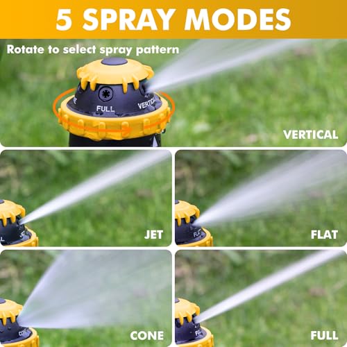 RESTMO Gear Drive Sprinkler with Metal T-Spike Base,Yellow - color: Yellow, size: 1 Pack