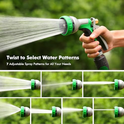 RESTMO Garden Hose Nozzle Heavy Duty, Rear Trigger Water Sprayer, Green - color: Green