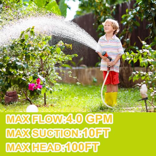 33 Series Water 12V DC Pressure Pump 4.0GPM 50PSI Self-Priming Diaphragm Pump, Smart Pressure Switch for Kitchen/Bathroom/RV/Caravan/Garden/Marine Yacht Use, Overheat Shut-off, UL Certified - size: 4.0GPM-50PSI-12V-Barbed Hose Adapters