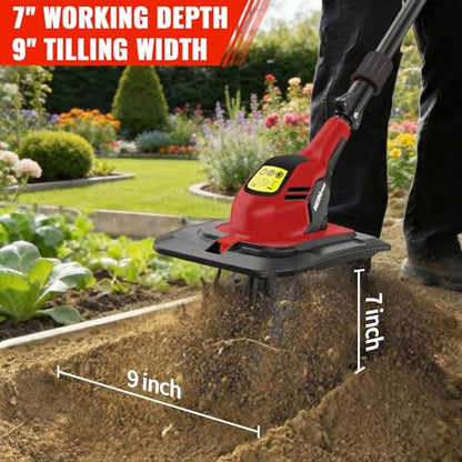 HEINPRO Cordless Tiller Cultivator Compatible with Milwaukee M18 Battery