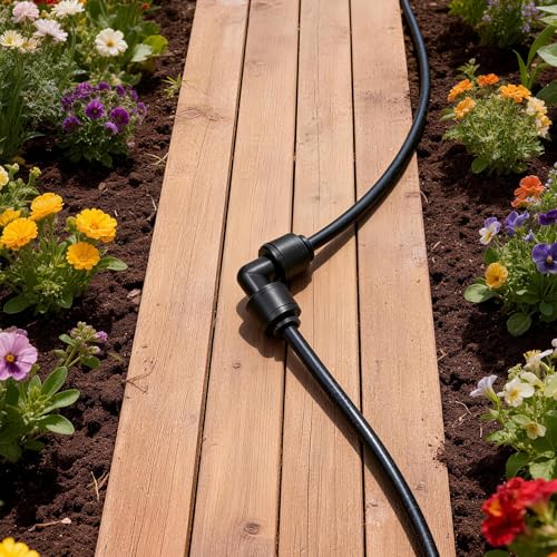 35 Pack Quick Connect 1/4 Inch Drip Irrigation Elbow Fittings, 1/4'' Dripline Push-to-Fit 90 Degree Elbow Connectors for 1/4-Inch Drip Tube Leak-Free Fittings for Garden Sprinkler Systems - size: 1/4" Quick Connect Elbow-35P