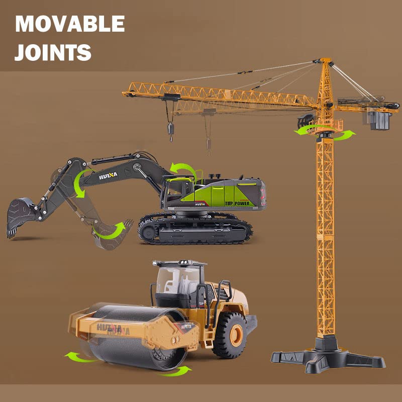 Gemini&Genius Alloy Excavator Model Construction Digger Engineering Vehicle - color: Green