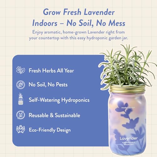 Modern Sprout Hydroponic Grow + Harvest Bundle - color: Lavender Garden Jar + Lavender Shears