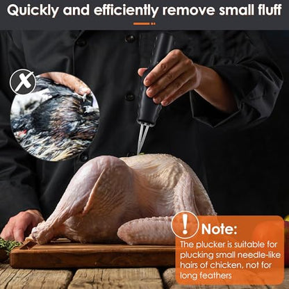 Saillong 2 Pack Handheld Chicken Plucker, Electric Quick Poultry Plucker Machine for Removing The Pin Feathers, Portable Rechargeable Waterproof Feather Plucker for Chicken Duck Goose Bird (Black) - color: Black + Silver + Red