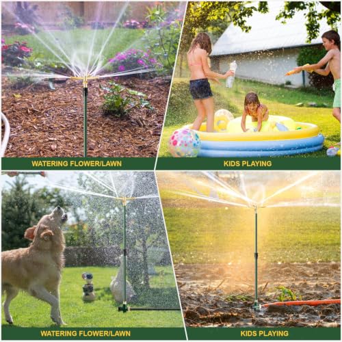2 PCS 3-Arm Garden Sprinkler, Lawn Sprinkler with Adjustable Base - style: 2 Pack 3-arm sprinklers