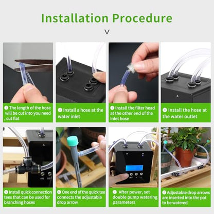 Automatic Watering System for Potted Plants | Indoor Plant Waterer with Programmable Timer, Dual Self-Priming Pumps, Drip Irrigation Kit for Up to 20 Plants
