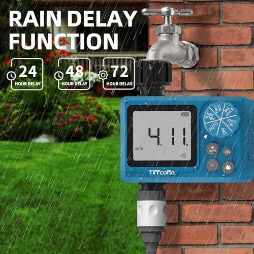 TiFFCOFiO Sprinkler Timer Outdoor, Digital Pogrammable for Garden Hose, Irrigrtion Timer with Rain Delay and Manual Mode - size: Standard, 2 Packs